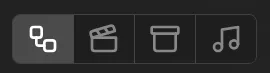 Mode buttons in the top toolbar